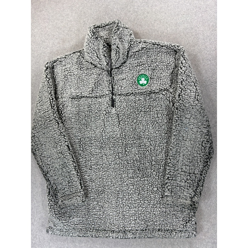 Boston‎ Celtics Stitched Logo Fleece 1/4 Zip Pullover (Women's XL) Gray